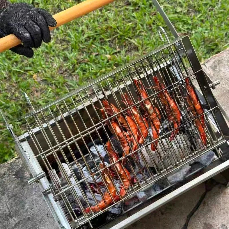 Roterende Flip Houtskool BBQ Grill | Outdoor Gaas Barbecue voor Camping & Tuin