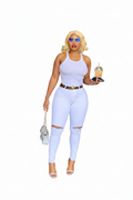 Witte Ripped Jeans - Front